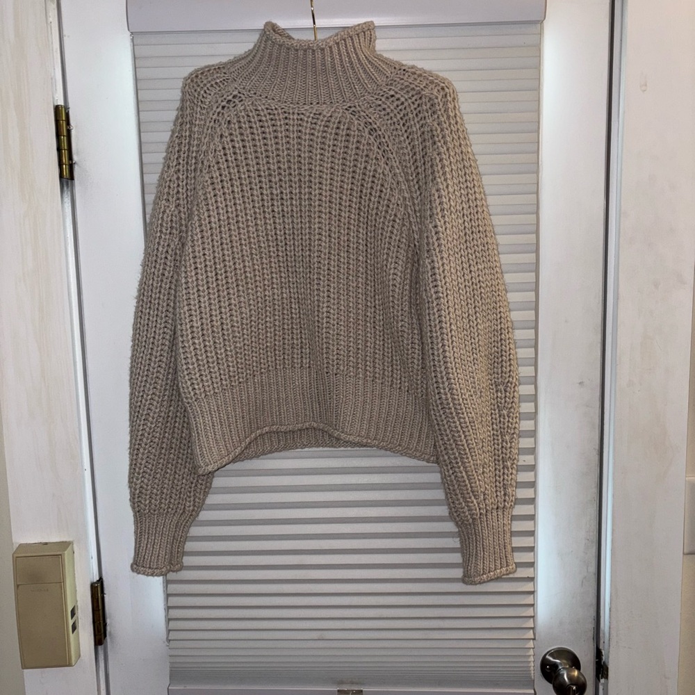H&M Cream Chunky Knit Turtleneck Sweater